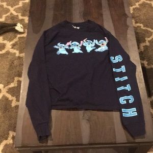 Disney stitch long sleeve dark blue